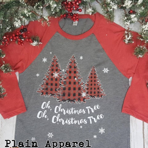 Oh, Christmas Tree RAGLAN - Bless UR Heart Boutique