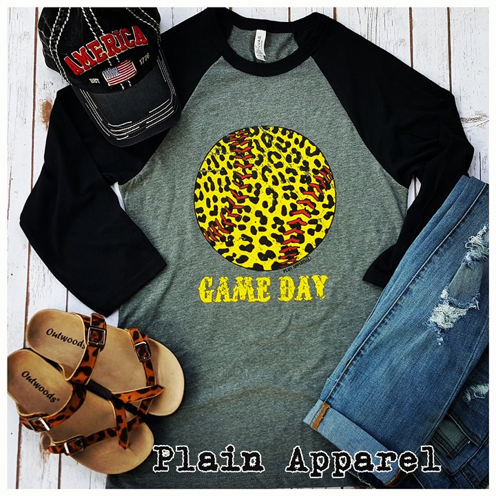 Softball Leopard Raglan - Bless UR Heart Boutique