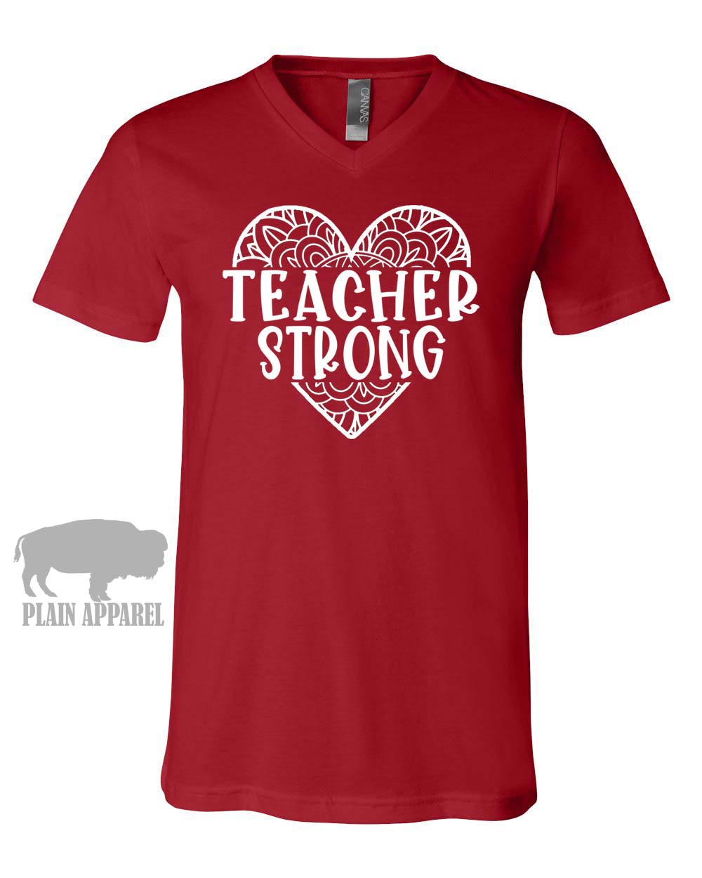 Teacher Strong V-Neck Tee - Bless UR Heart Boutique