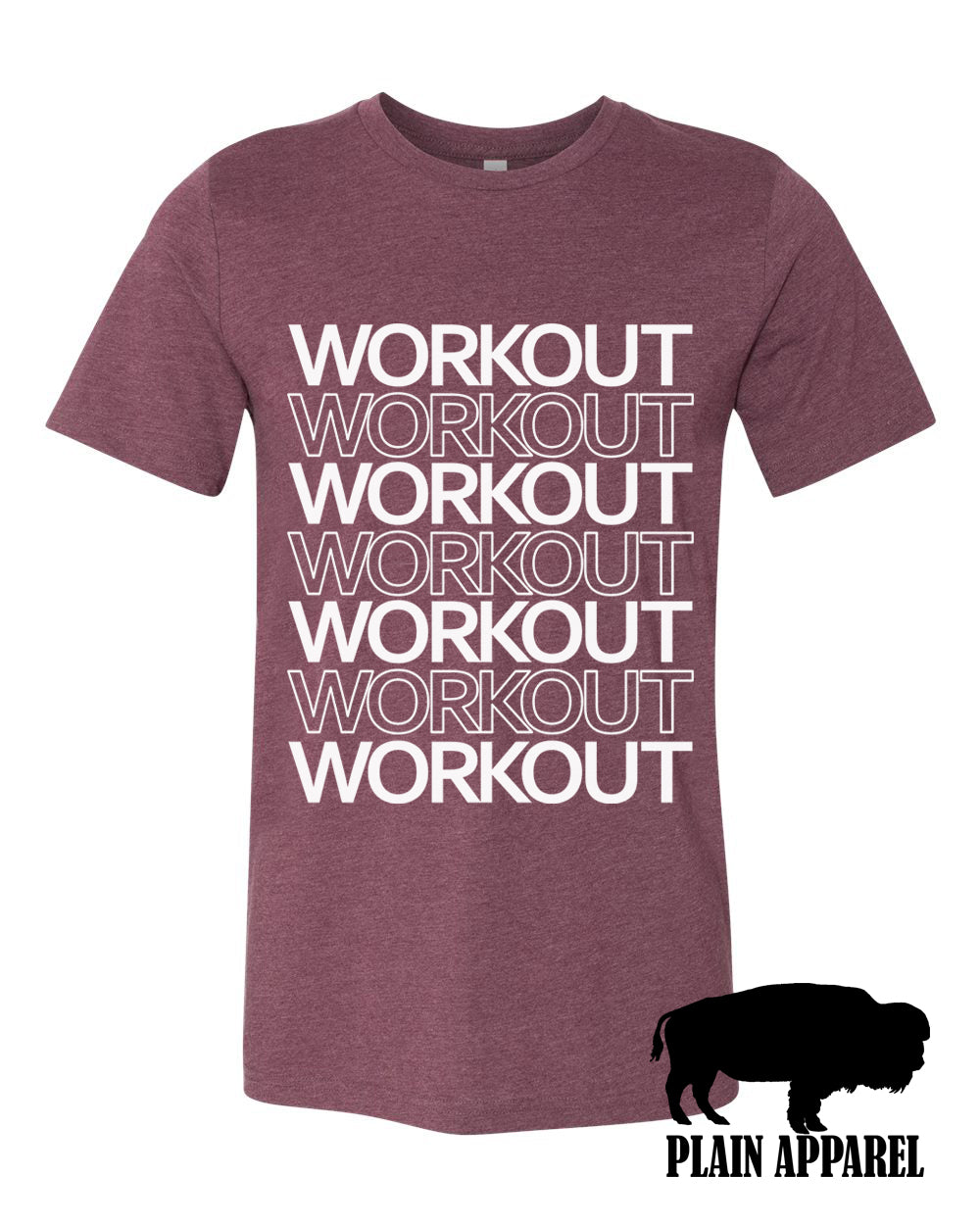 Workout Workout Workout Crew Eggplant Tee - Bless UR Heart Boutique